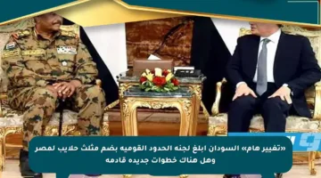 «تغيير هام» السودان أبلغ لجنة الحدود القومية بضم مثلث حلايب لمصر وهل هناك خطوات جديدة قادمة